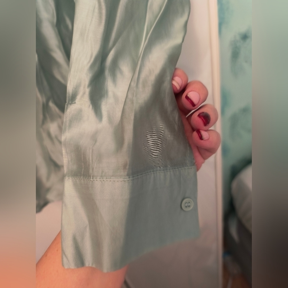 NWT Mint See Through Shirt Sz Petite M - Picture 5 of 7